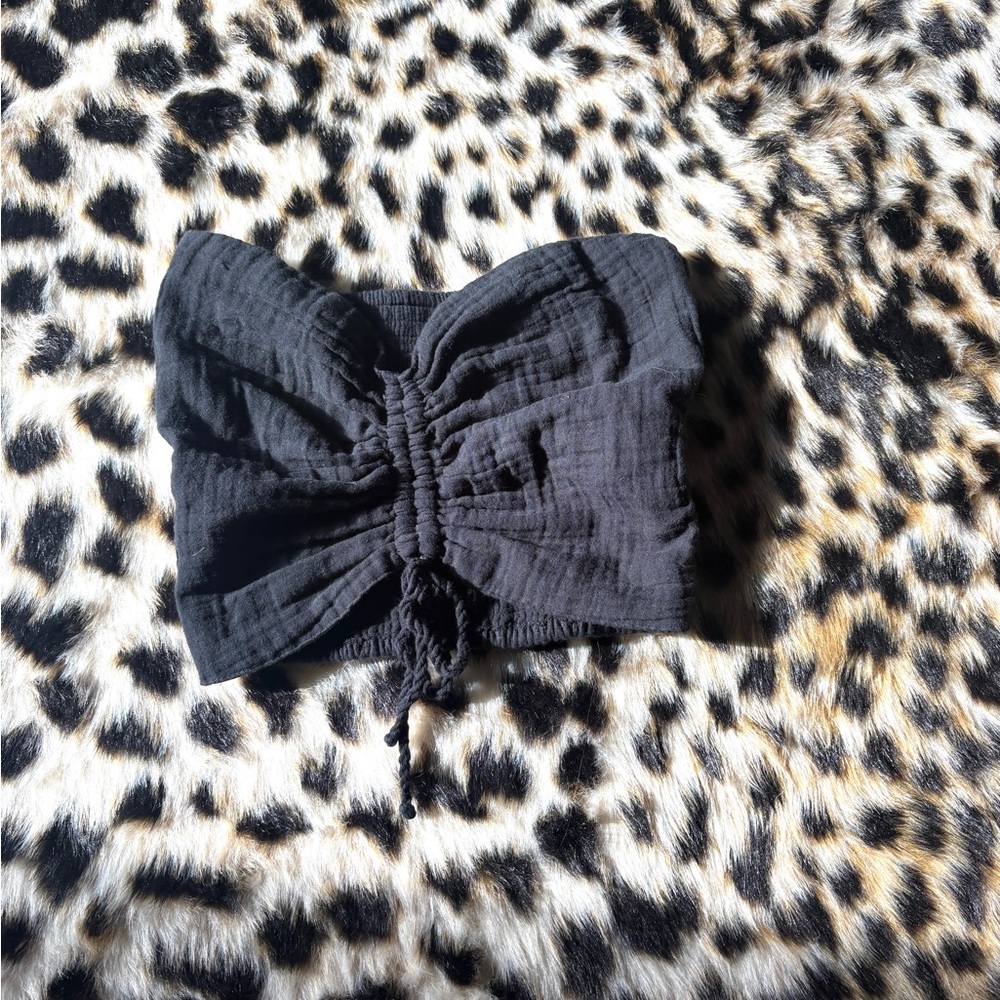 Aerie Black Ruched Tube Top